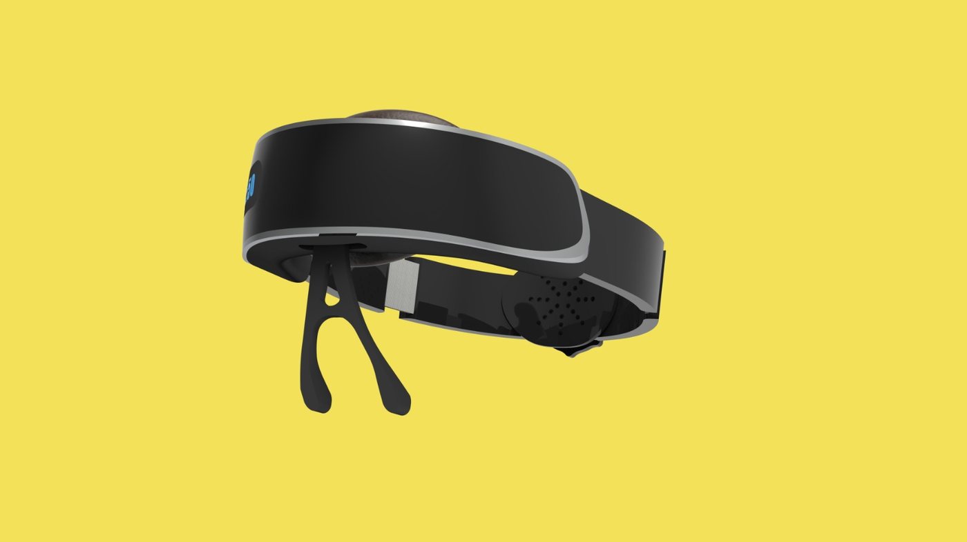 Black Hejoy breathing device render on yellow